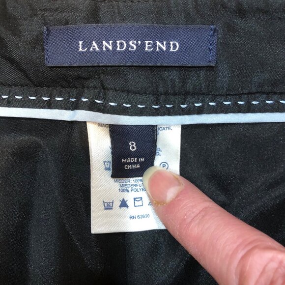 Lands End 100% Wool Wide Leg Black Dress Pants Size 8 - Picture 6 of 6
